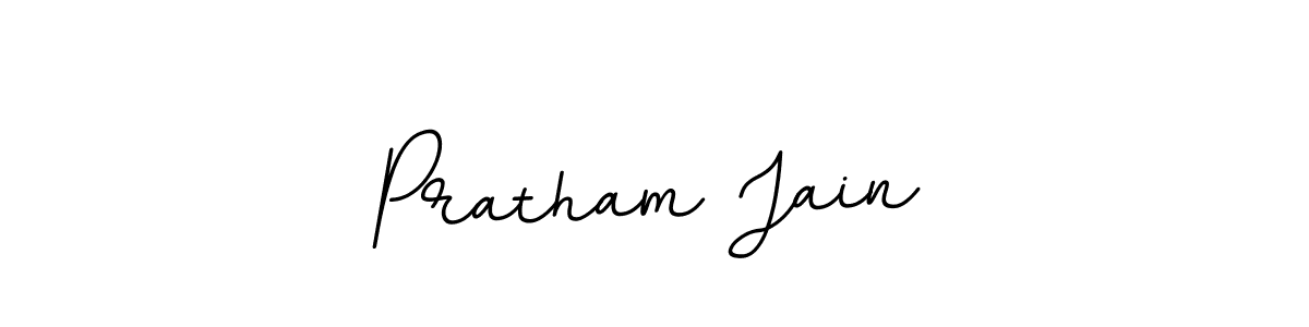 The best way (BallpointsItalic-DORy9) to make a short signature is to pick only two or three words in your name. The name Pratham Jain include a total of six letters. For converting this name. Pratham Jain signature style 11 images and pictures png