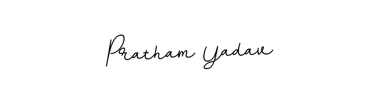 How to make Pratham Yadav name signature. Use BallpointsItalic-DORy9 style for creating short signs online. This is the latest handwritten sign. Pratham Yadav signature style 11 images and pictures png