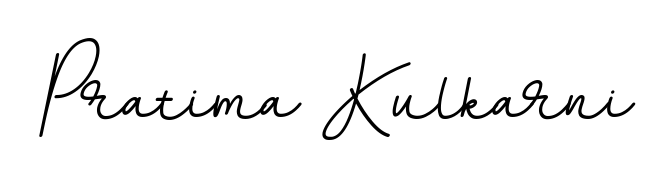A sleek calligraphic signature for name Pratima Kulkarni utilizing BallpointsItalic-DORy9 styling. Great for adding personal signatures to photos and art. Pratima Kulkarni signature style 11 images and pictures png