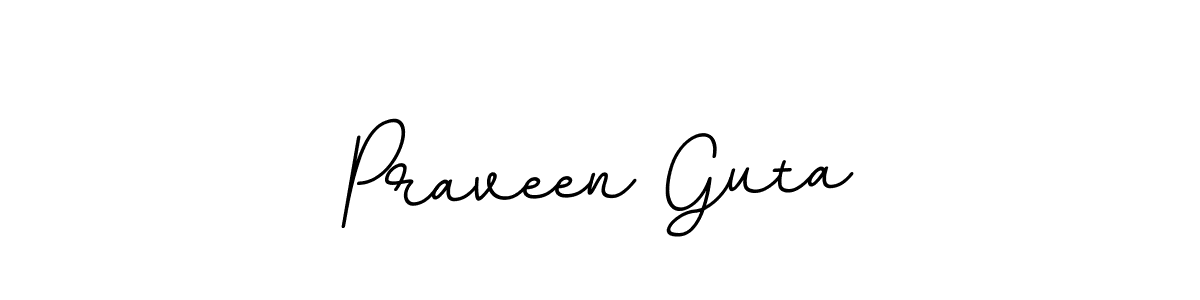 Use a signature maker to create a handwritten signature online. With this signature software, you can design (BallpointsItalic-DORy9) your own signature for name Praveen Guta. Praveen Guta signature style 11 images and pictures png
