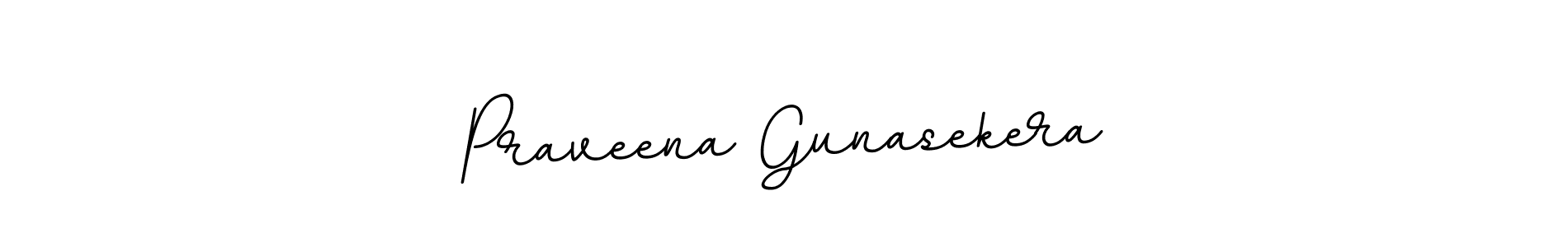 How to make Praveena Gunasekera name signature. Use BallpointsItalic-DORy9 style for creating short signs online. This is the latest handwritten sign. Praveena Gunasekera signature style 11 images and pictures png