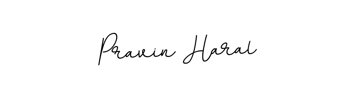 How to make Pravin Haral name signature. Use BallpointsItalic-DORy9 style for creating short signs online. This is the latest handwritten sign. Pravin Haral signature style 11 images and pictures png