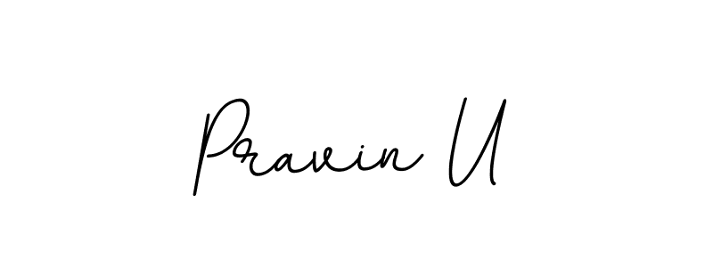 This is the best signature style for the Pravin U name. Also you like these signature font (BallpointsItalic-DORy9). Mix name signature. Pravin U signature style 11 images and pictures png