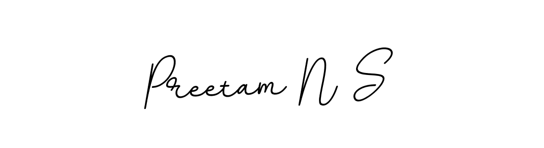 Preetam N S stylish signature style. Best Handwritten Sign (BallpointsItalic-DORy9) for my name. Handwritten Signature Collection Ideas for my name Preetam N S. Preetam N S signature style 11 images and pictures png