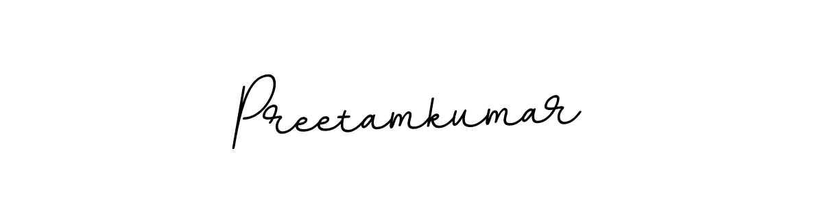 Make a beautiful signature design for name Preetamkumar. With this signature (BallpointsItalic-DORy9) style, you can create a handwritten signature for free. Preetamkumar signature style 11 images and pictures png