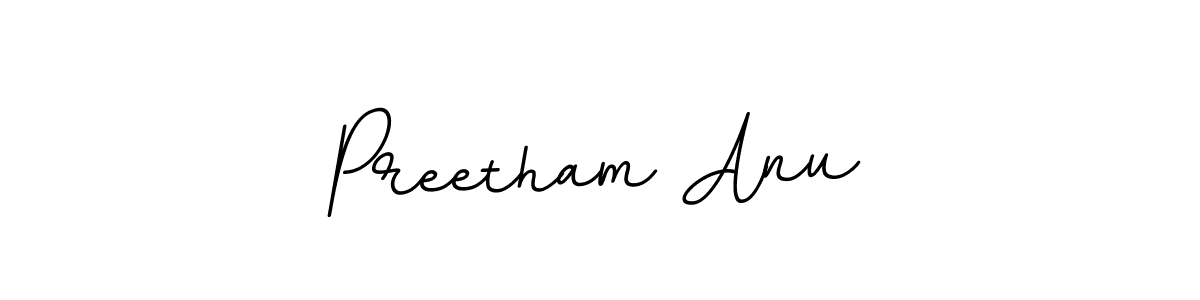 Design your own signature with our free online signature maker. With this signature software, you can create a handwritten (BallpointsItalic-DORy9) signature for name Preetham Anu. Preetham Anu signature style 11 images and pictures png