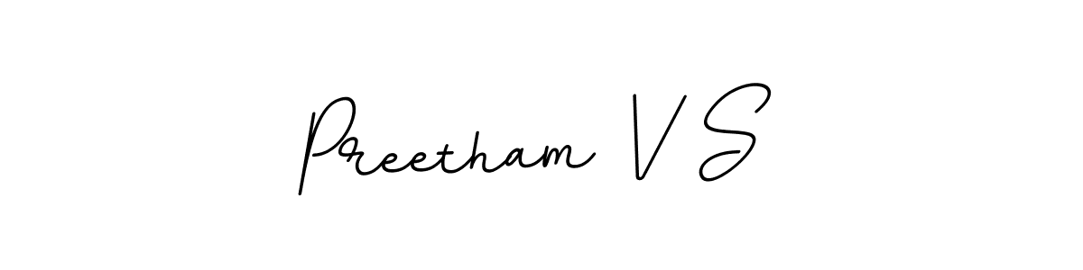 Use a signature maker to create a handwritten signature online. With this signature software, you can design (BallpointsItalic-DORy9) your own signature for name Preetham V S. Preetham V S signature style 11 images and pictures png