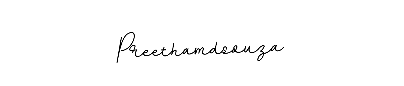 Use a signature maker to create a handwritten signature online. With this signature software, you can design (BallpointsItalic-DORy9) your own signature for name Preethamdsouza. Preethamdsouza signature style 11 images and pictures png