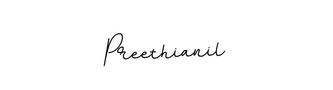 Create a beautiful signature design for name Preethianil. With this signature (BallpointsItalic-DORy9) fonts, you can make a handwritten signature for free. Preethianil signature style 11 images and pictures png