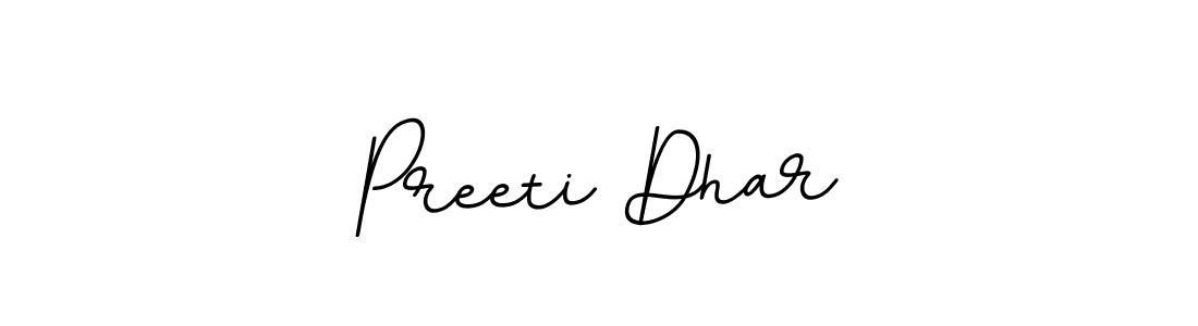 Create a beautiful signature design for name Preeti Dhar. With this signature (BallpointsItalic-DORy9) fonts, you can make a handwritten signature for free. Preeti Dhar signature style 11 images and pictures png