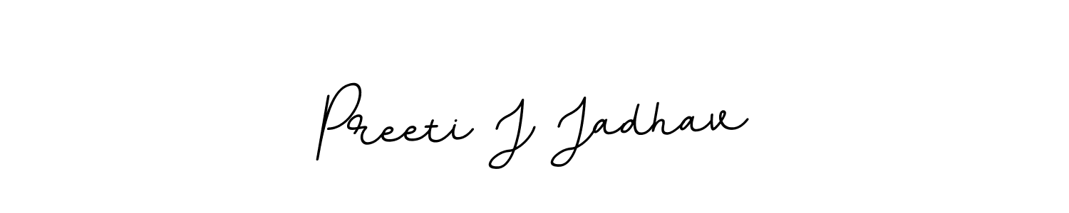Make a beautiful signature design for name Preeti J Jadhav. With this signature (BallpointsItalic-DORy9) style, you can create a handwritten signature for free. Preeti J Jadhav signature style 11 images and pictures png