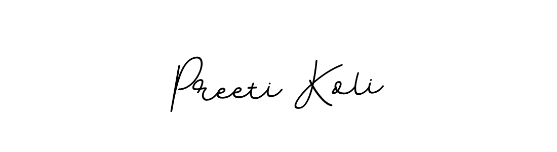 Design your own signature with our free online signature maker. With this signature software, you can create a handwritten (BallpointsItalic-DORy9) signature for name Preeti Koli. Preeti Koli signature style 11 images and pictures png