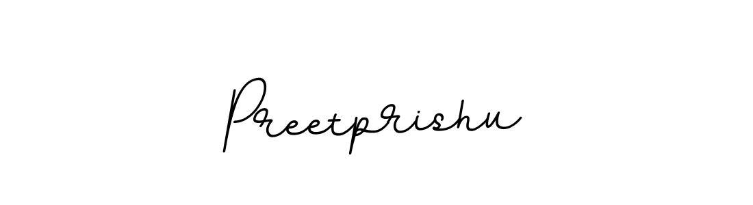 How to make Preetprishu name signature. Use BallpointsItalic-DORy9 style for creating short signs online. This is the latest handwritten sign. Preetprishu signature style 11 images and pictures png