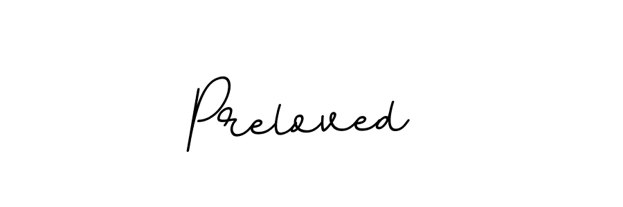 This is the best signature style for the Preloved  name. Also you like these signature font (BallpointsItalic-DORy9). Mix name signature. Preloved  signature style 11 images and pictures png