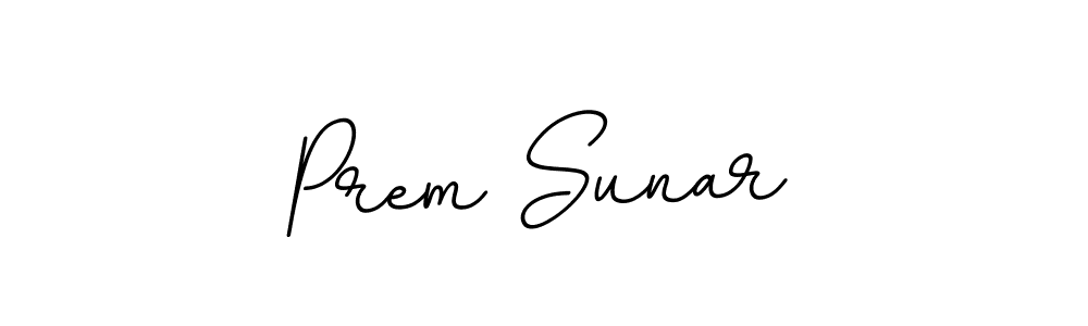 How to make Prem Sunar name signature. Use BallpointsItalic-DORy9 style for creating short signs online. This is the latest handwritten sign. Prem Sunar signature style 11 images and pictures png