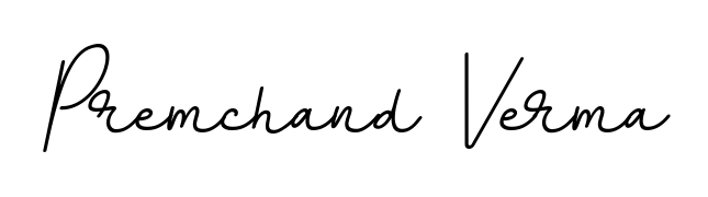 The BallpointsItalic-DORy9 typeface gives name Premchand Verma a refined look. Suitable for certificates, diplomas, and official verification. Premchand Verma signature style 11 images and pictures png