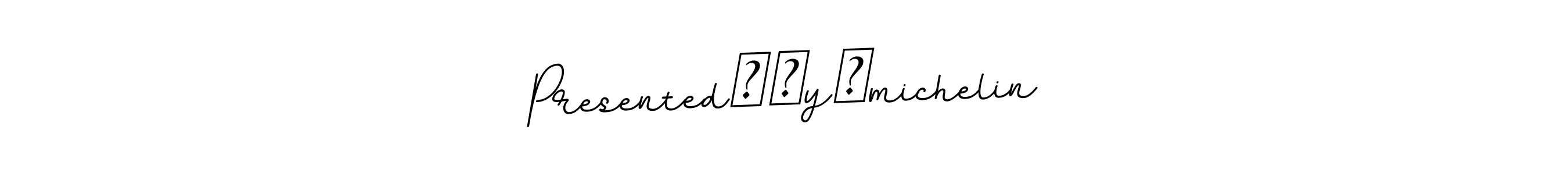 Use a signature maker to create a handwritten signature online. With this signature software, you can design (BallpointsItalic-DORy9) your own signature for name Presented　ｂy　michelin. Presented　ｂy　michelin signature style 11 images and pictures png