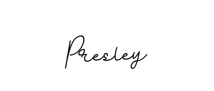 Design your own signature with our free online signature maker. With this signature software, you can create a handwritten (BallpointsItalic-DORy9) signature for name Presley. Presley signature style 11 images and pictures png
