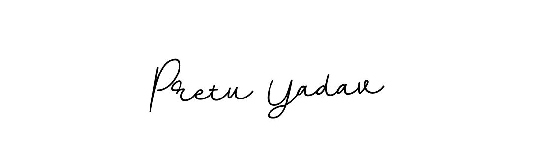 Use a signature maker to create a handwritten signature online. With this signature software, you can design (BallpointsItalic-DORy9) your own signature for name Pretu Yadav. Pretu Yadav signature style 11 images and pictures png