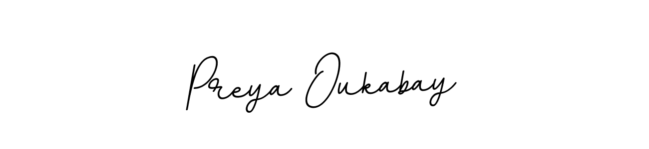 Design your own signature with our free online signature maker. With this signature software, you can create a handwritten (BallpointsItalic-DORy9) signature for name Preya Oukabay. Preya Oukabay signature style 11 images and pictures png