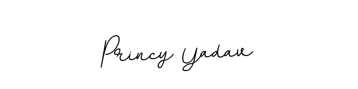 How to make Princy Yadav name signature. Use BallpointsItalic-DORy9 style for creating short signs online. This is the latest handwritten sign. Princy Yadav signature style 11 images and pictures png
