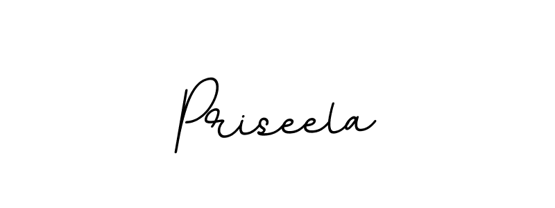 How to make Priseela name signature. Use BallpointsItalic-DORy9 style for creating short signs online. This is the latest handwritten sign. Priseela signature style 11 images and pictures png