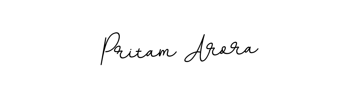 Create a beautiful signature design for name Pritam Arora. With this signature (BallpointsItalic-DORy9) fonts, you can make a handwritten signature for free. Pritam Arora signature style 11 images and pictures png