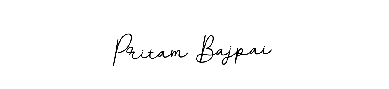 The best way (BallpointsItalic-DORy9) to make a short signature is to pick only two or three words in your name. The name Pritam Bajpai include a total of six letters. For converting this name. Pritam Bajpai signature style 11 images and pictures png