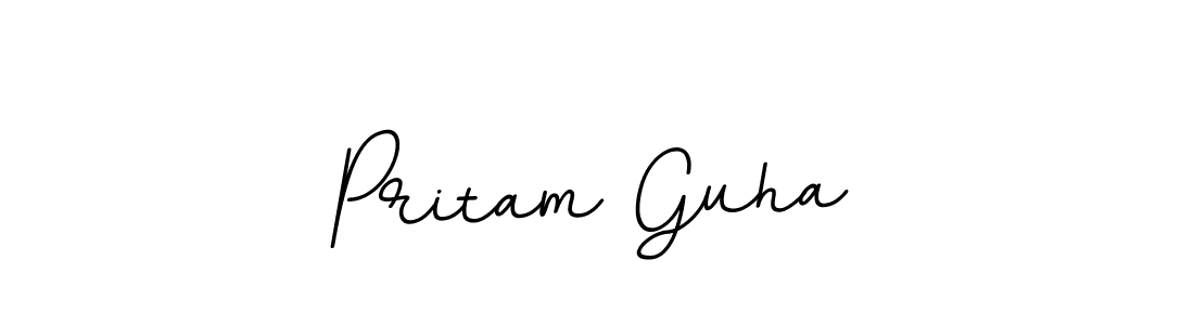 The best way (BallpointsItalic-DORy9) to make a short signature is to pick only two or three words in your name. The name Pritam Guha include a total of six letters. For converting this name. Pritam Guha signature style 11 images and pictures png