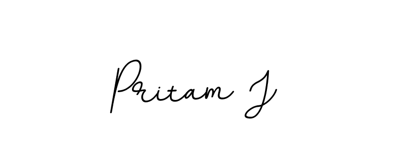 Use a signature maker to create a handwritten signature online. With this signature software, you can design (BallpointsItalic-DORy9) your own signature for name Pritam J. Pritam J signature style 11 images and pictures png