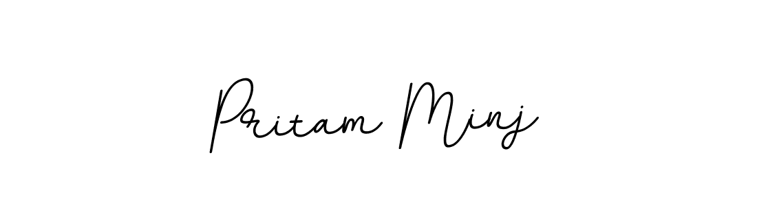 How to make Pritam Minj name signature. Use BallpointsItalic-DORy9 style for creating short signs online. This is the latest handwritten sign. Pritam Minj signature style 11 images and pictures png