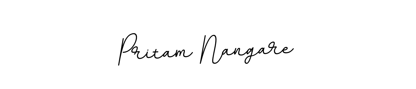 How to make Pritam Nangare name signature. Use BallpointsItalic-DORy9 style for creating short signs online. This is the latest handwritten sign. Pritam Nangare signature style 11 images and pictures png