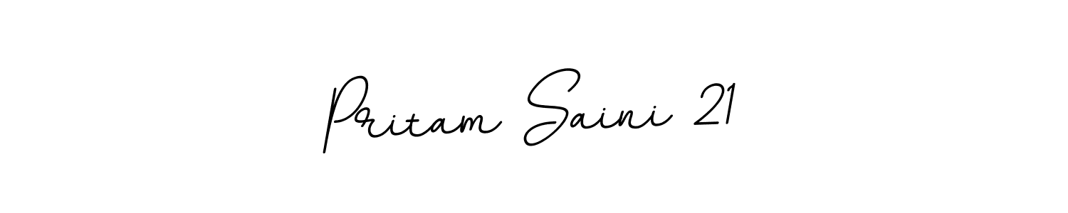 This is the best signature style for the Pritam Saini 21 name. Also you like these signature font (BallpointsItalic-DORy9). Mix name signature. Pritam Saini 21 signature style 11 images and pictures png