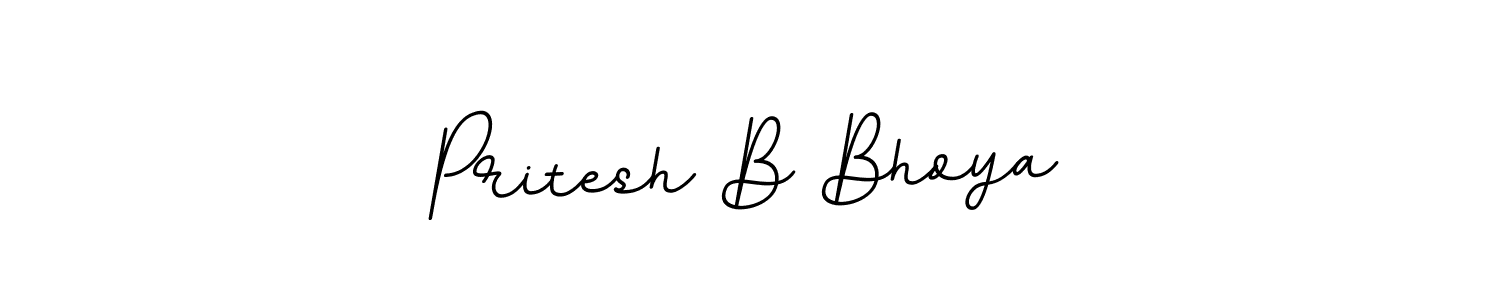 The best way (BallpointsItalic-DORy9) to make a short signature is to pick only two or three words in your name. The name Pritesh B Bhoya include a total of six letters. For converting this name. Pritesh B Bhoya signature style 11 images and pictures png