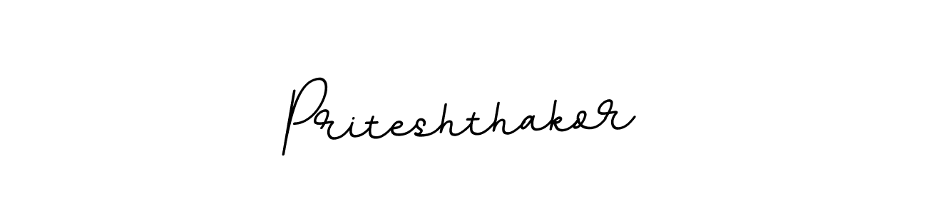 How to make Priteshthakor name signature. Use BallpointsItalic-DORy9 style for creating short signs online. This is the latest handwritten sign. Priteshthakor signature style 11 images and pictures png