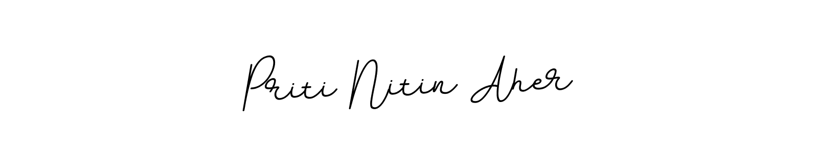 Use a signature maker to create a handwritten signature online. With this signature software, you can design (BallpointsItalic-DORy9) your own signature for name Priti Nitin Aher. Priti Nitin Aher signature style 11 images and pictures png
