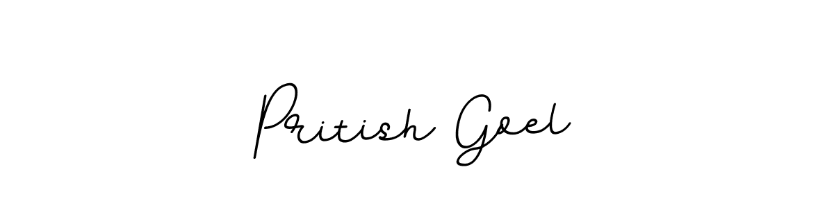 Make a beautiful signature design for name Pritish Goel. With this signature (BallpointsItalic-DORy9) style, you can create a handwritten signature for free. Pritish Goel signature style 11 images and pictures png