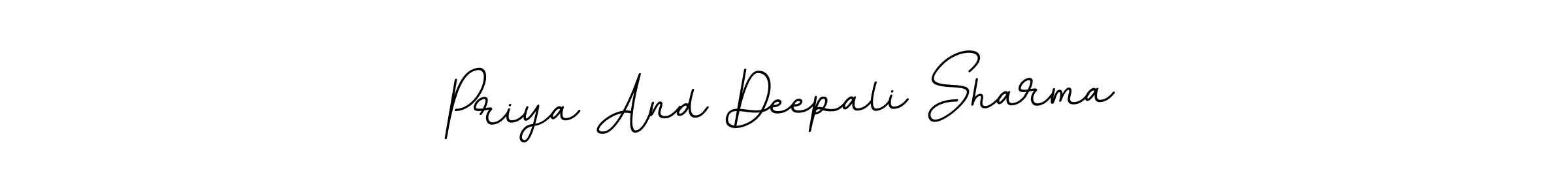 How to make Priya And Deepali Sharma signature? BallpointsItalic-DORy9 is a professional autograph style. Create handwritten signature for Priya And Deepali Sharma name. Priya And Deepali Sharma signature style 11 images and pictures png