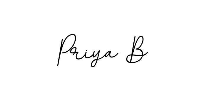 Design your own signature with our free online signature maker. With this signature software, you can create a handwritten (BallpointsItalic-DORy9) signature for name Priya B. Priya B signature style 11 images and pictures png