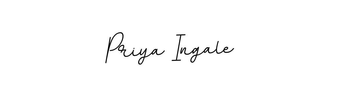 How to make Priya Ingale name signature. Use BallpointsItalic-DORy9 style for creating short signs online. This is the latest handwritten sign. Priya Ingale signature style 11 images and pictures png