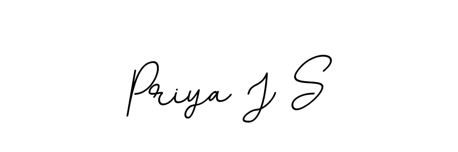 Create a beautiful signature design for name Priya J S. With this signature (BallpointsItalic-DORy9) fonts, you can make a handwritten signature for free. Priya J S signature style 11 images and pictures png