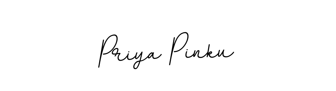 Use a signature maker to create a handwritten signature online. With this signature software, you can design (BallpointsItalic-DORy9) your own signature for name Priya Pinku. Priya Pinku signature style 11 images and pictures png