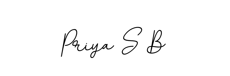 The best way (BallpointsItalic-DORy9) to make a short signature is to pick only two or three words in your name. The name Priya S B include a total of six letters. For converting this name. Priya S B signature style 11 images and pictures png