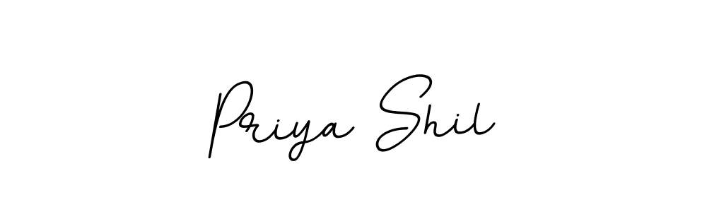 Use a signature maker to create a handwritten signature online. With this signature software, you can design (BallpointsItalic-DORy9) your own signature for name Priya Shil. Priya Shil signature style 11 images and pictures png