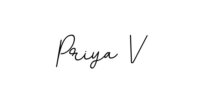 How to make Priya V name signature. Use BallpointsItalic-DORy9 style for creating short signs online. This is the latest handwritten sign. Priya V signature style 11 images and pictures png