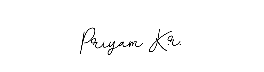 How to make Priyam K.r. name signature. Use BallpointsItalic-DORy9 style for creating short signs online. This is the latest handwritten sign. Priyam K.r. signature style 11 images and pictures png