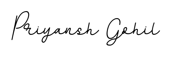 The best way (BallpointsItalic-DORy9) to make a short signature is to pick only two or three words in your name. For converting this name Priyansh Gohil. Priyansh Gohil signature style 11 images and pictures png
