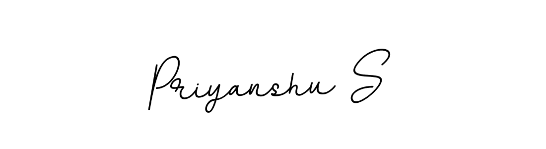 The best way (BallpointsItalic-DORy9) to make a short signature is to pick only two or three words in your name. The name Priyanshu S include a total of six letters. For converting this name. Priyanshu S signature style 11 images and pictures png