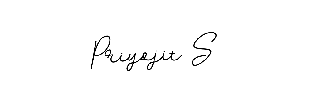 How to make Priyojit S name signature. Use BallpointsItalic-DORy9 style for creating short signs online. This is the latest handwritten sign. Priyojit S signature style 11 images and pictures png