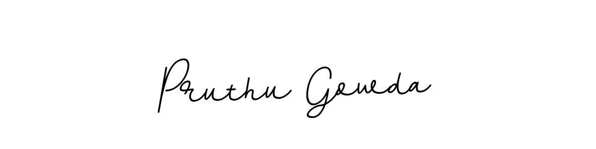 Make a beautiful signature design for name Pruthu Gowda. With this signature (BallpointsItalic-DORy9) style, you can create a handwritten signature for free. Pruthu Gowda signature style 11 images and pictures png